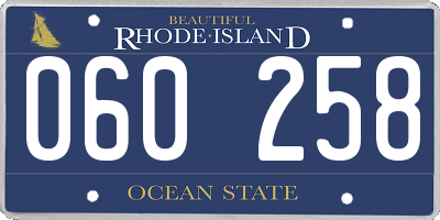 RI license plate 060258