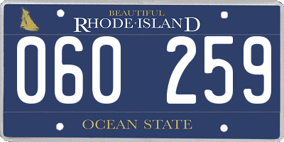 RI license plate 060259