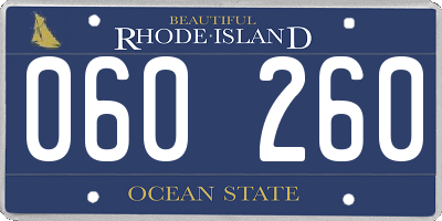 RI license plate 060260