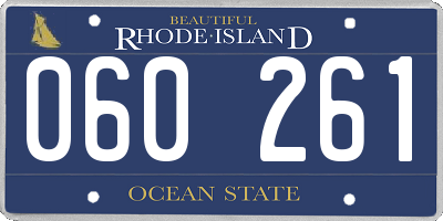 RI license plate 060261
