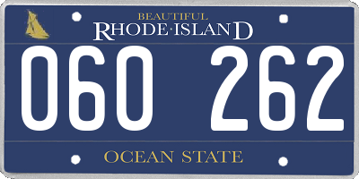 RI license plate 060262