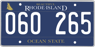 RI license plate 060265