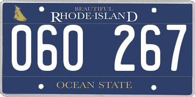 RI license plate 060267