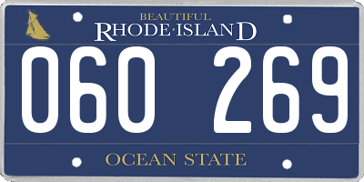 RI license plate 060269