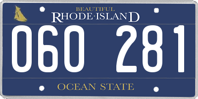 RI license plate 060281