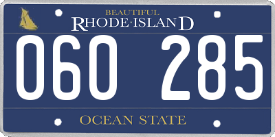 RI license plate 060285