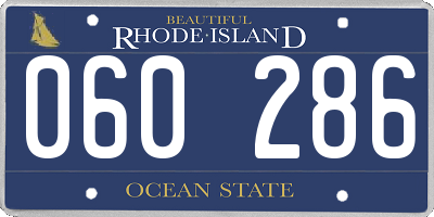 RI license plate 060286