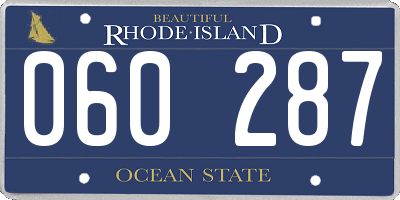 RI license plate 060287