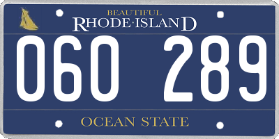 RI license plate 060289