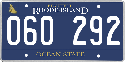 RI license plate 060292