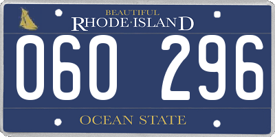 RI license plate 060296