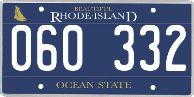 RI license plate 060332