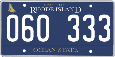 RI license plate 060333