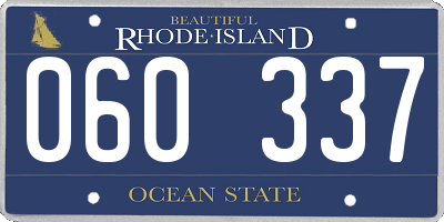 RI license plate 060337