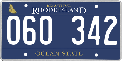 RI license plate 060342