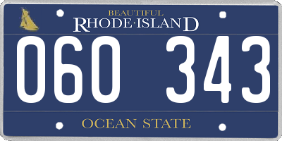 RI license plate 060343