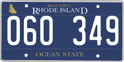 RI license plate 060349