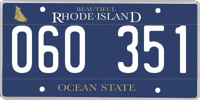 RI license plate 060351