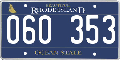 RI license plate 060353