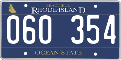 RI license plate 060354