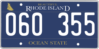 RI license plate 060355