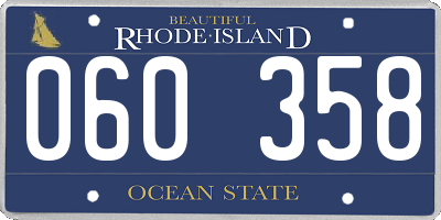 RI license plate 060358