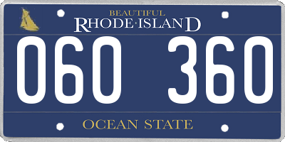 RI license plate 060360