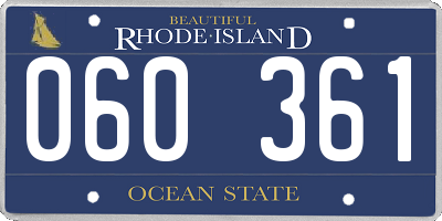 RI license plate 060361