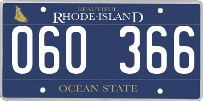 RI license plate 060366
