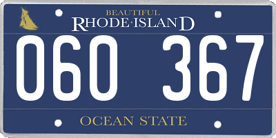 RI license plate 060367