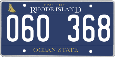 RI license plate 060368