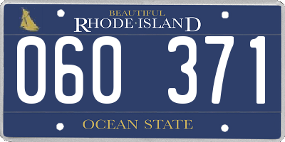 RI license plate 060371