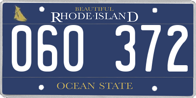 RI license plate 060372