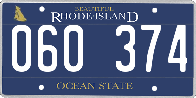 RI license plate 060374
