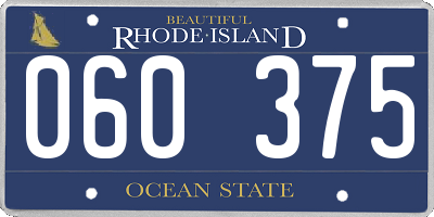 RI license plate 060375