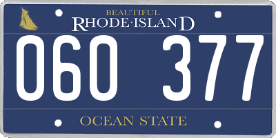 RI license plate 060377