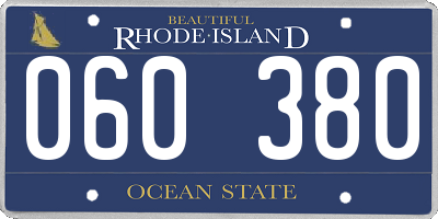 RI license plate 060380