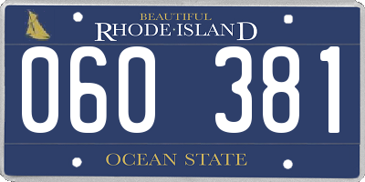 RI license plate 060381