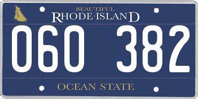 RI license plate 060382
