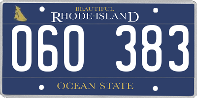 RI license plate 060383