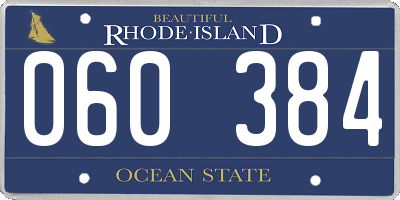 RI license plate 060384