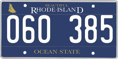 RI license plate 060385