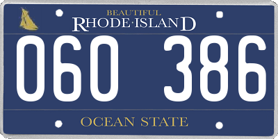 RI license plate 060386