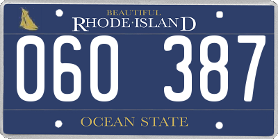 RI license plate 060387