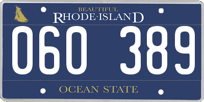RI license plate 060389