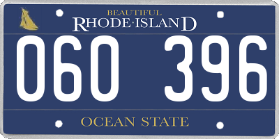 RI license plate 060396