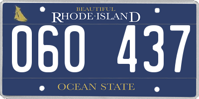RI license plate 060437