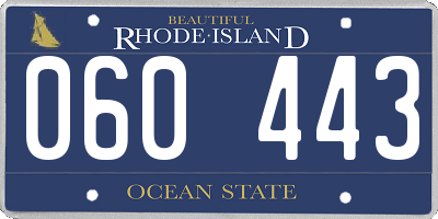 RI license plate 060443