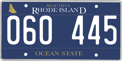 RI license plate 060445