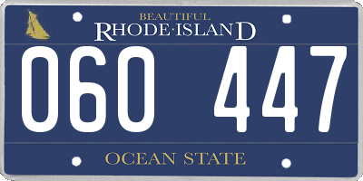 RI license plate 060447